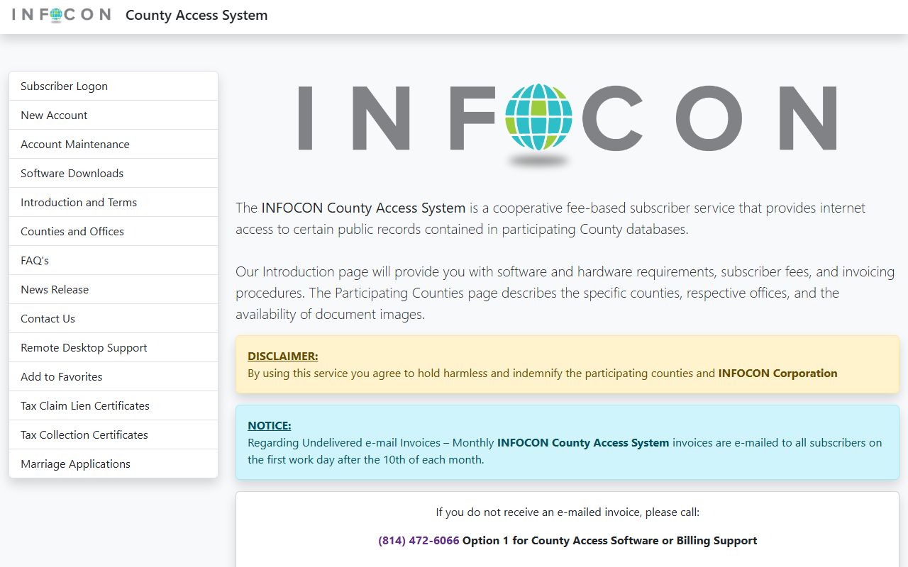 Forest County INFOCON civil index context