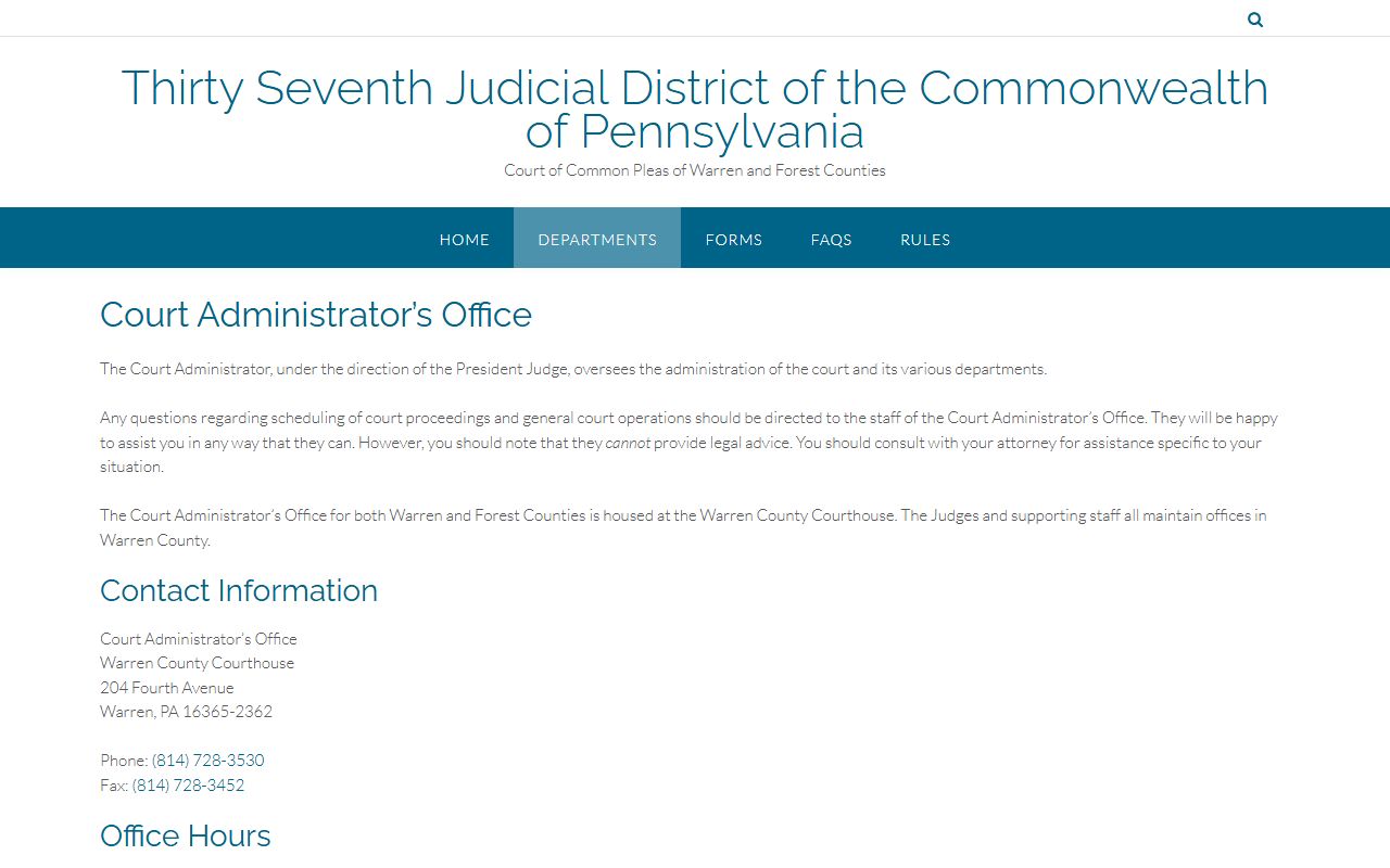 37th Judicial District MDJ contact and traffic hearing context